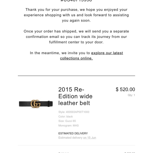 Gucci 2015 re-edition wide leather belt. - Picture 2 of 4